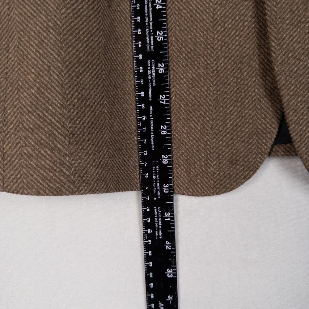 ASOS Mens Blazer 44 Brown Herringbone Wool Blend Smart Casual Sport Coat